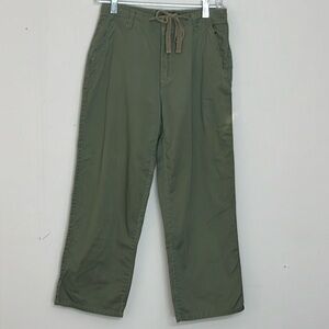 🌞 Casey & Max Vintage green casual elastic draw string cotton capri trousers 8